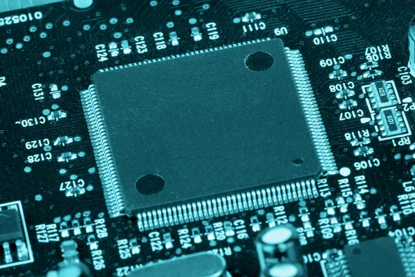 Mavi bilgisayar chip teknolojisi — Stok fotoğraf