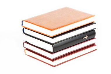 Holy Bible between books clipart