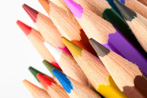 अनेक विविध रंगीत पेन्सिल — स्टॉक फोटो, इमेज