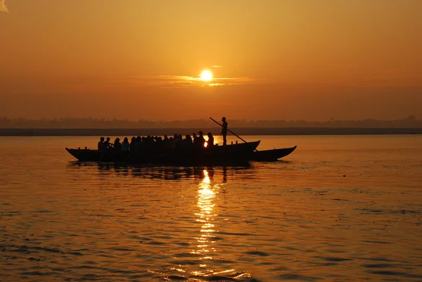 stock image Sunrise on the Ganga river