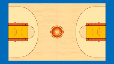 An amazing illustration of basketball court clipart