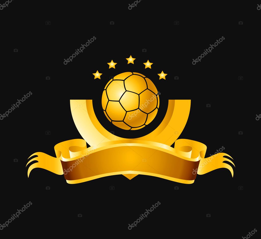 A soccer or football logo in golden yellow.