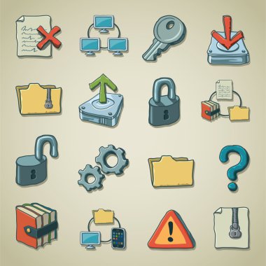 Freehands icons - computer security clipart