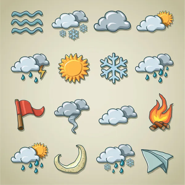 Freihändige Symbole - Wetter — Stockvektor