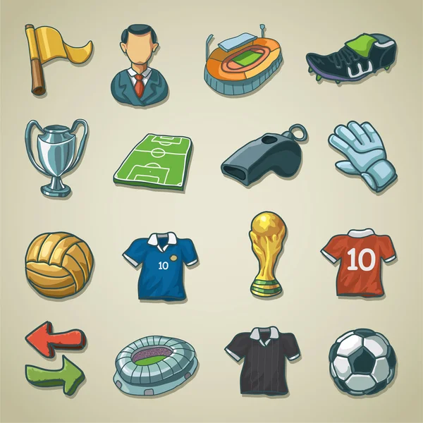 Icônes mains libres - Football — Image vectorielle