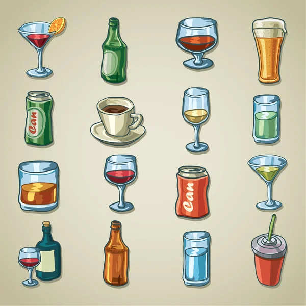 Iconos de manos libres - bebidas — Archivo Imágenes Vectoriales
