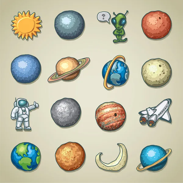Іконки фрілансерів - планетарій — стоковий вектор