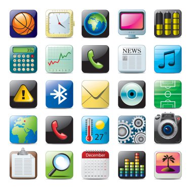 Multimedia icons clipart