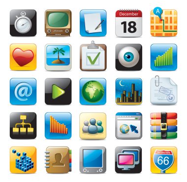 Multimedia icons clipart