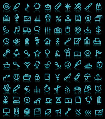 Simple icon set clipart