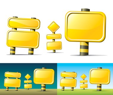 Yellow road signs clipart