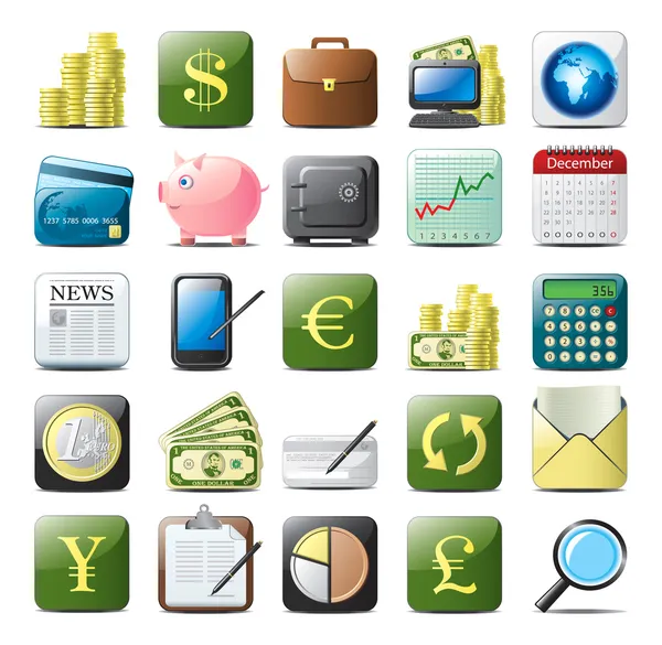 Iconos financieros — Vector de stock