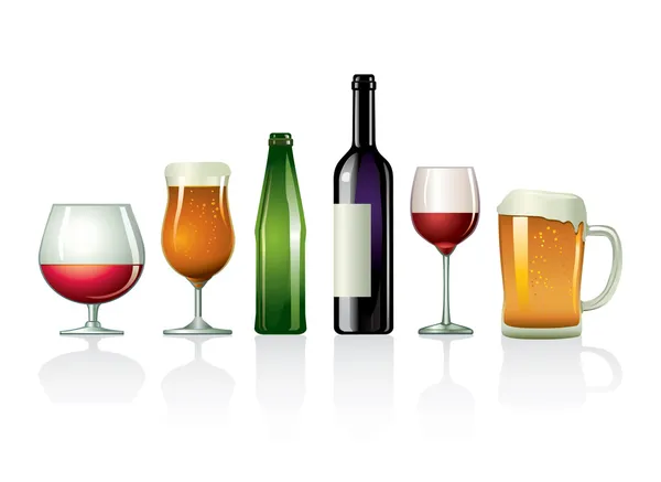 Alkoholtartalmú italok — Stock Vector