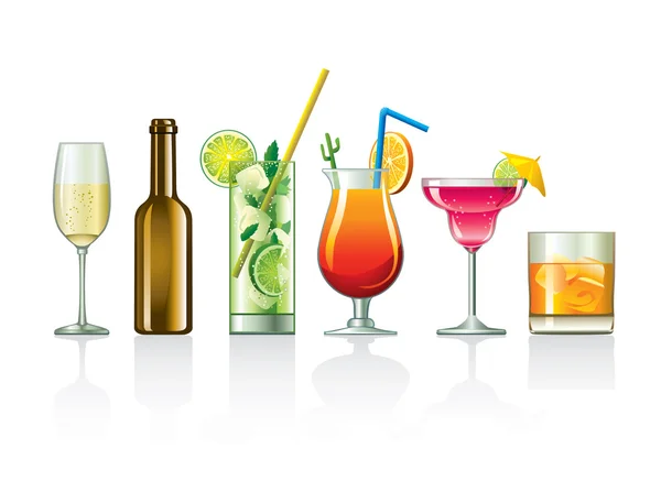 Illustration - ensemble cocktail — Image vectorielle