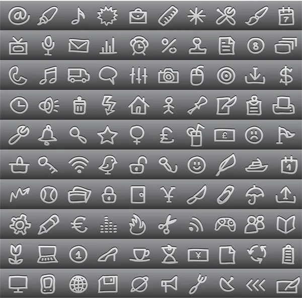 Conjunto de iconos simples — Archivo Imágenes Vectoriales