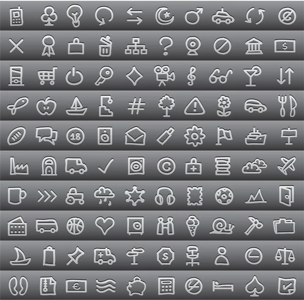 Conjunto de iconos simples — Archivo Imágenes Vectoriales