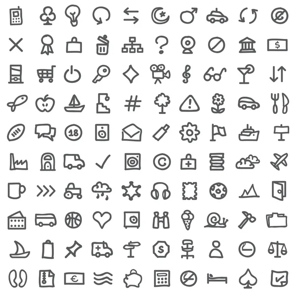Collection vectorielle de diverses icônes isolées sur blanc — Image vectorielle