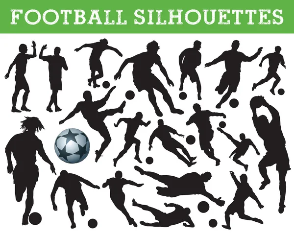 Football silhouettes — Stock Vector