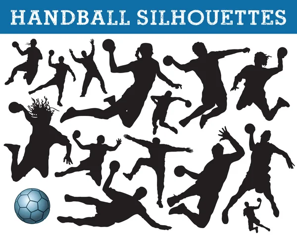 Silhouettes de handball — Image vectorielle