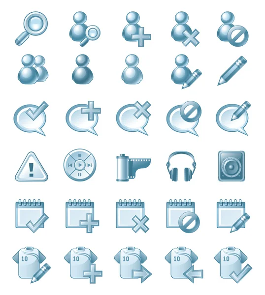 Illustrazione di una serie di icone isolate su bianco . — Vettoriale Stock