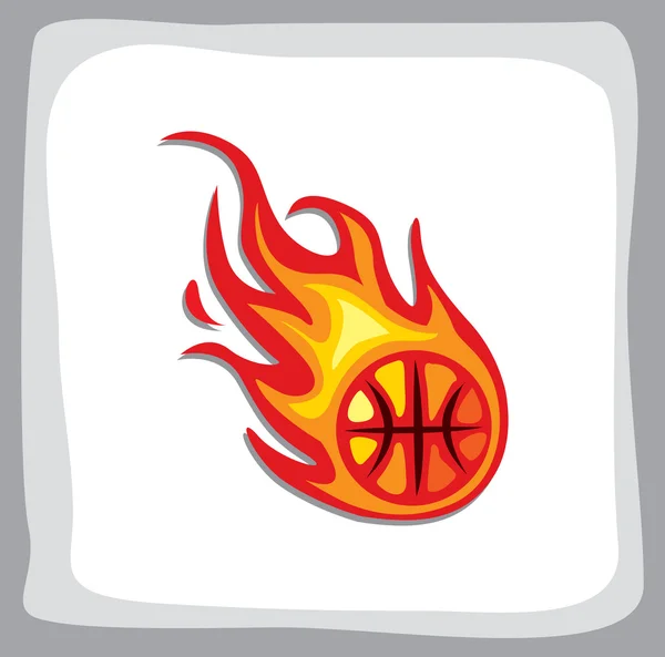 Basketball in fire — Stock Vector