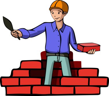 Illustration of a builder clipart