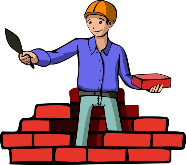 Illustration eines Bauunternehmers — Stockvektor