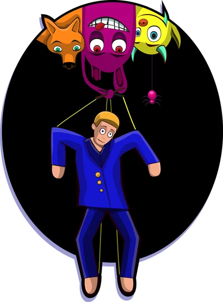 A vector illustration of a marionette — Stock Vector