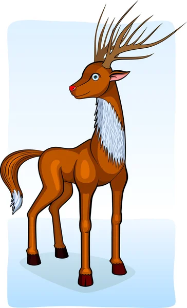 Ilustración de un ciervo Rudolph — Vector de stock