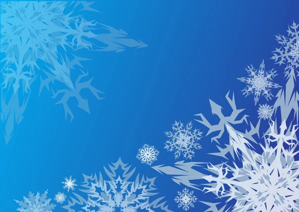 Sfondo vettoriale blu con fiocchi di neve leggeri — Vettoriale Stock
