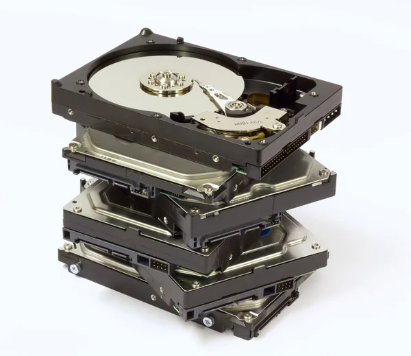 Pila de discos duros de 3.5 " Imagen de archivo