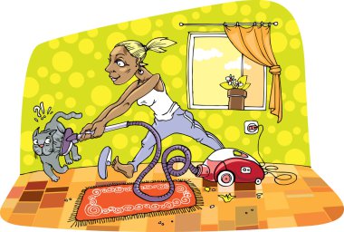 The room cleaning. clipart