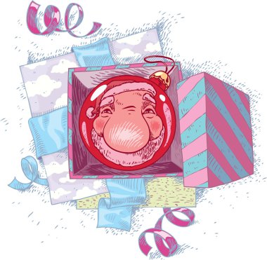 Reflecting Santa Claus. clipart