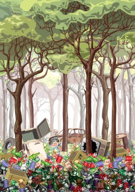 Junk forest. clipart