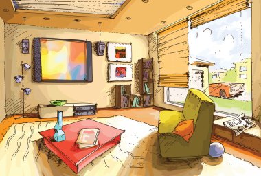 Light living room. clipart