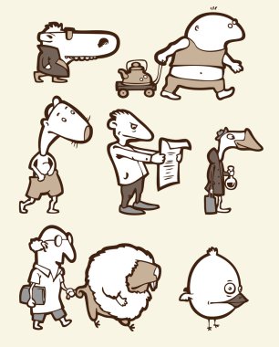 Set of a funny creatures #2 clipart