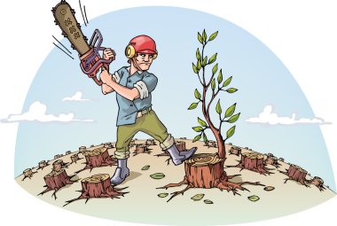 Destructing the forest clipart