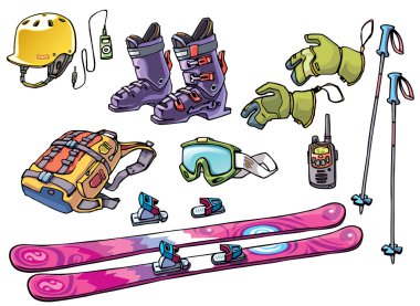 Backcountry freeride stuff for the skiers clipart