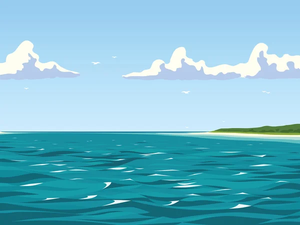 Klidný pohled na moře. — Stockový vektor