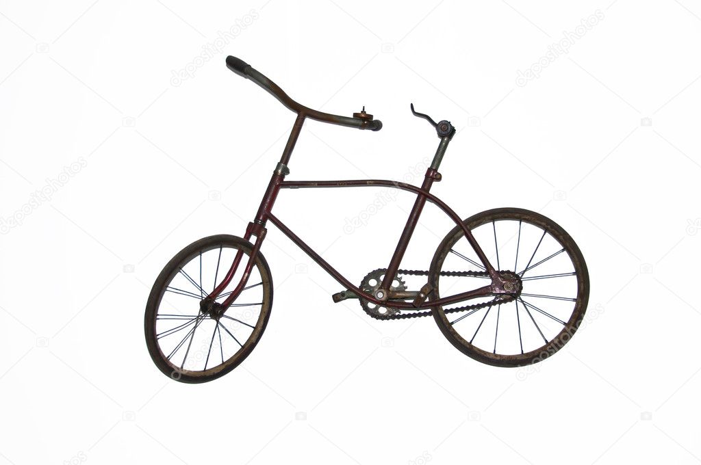 Old bycicle isolated