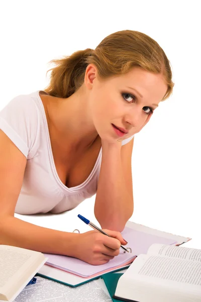 A young student preparing for the exam — Stock Photo, Image