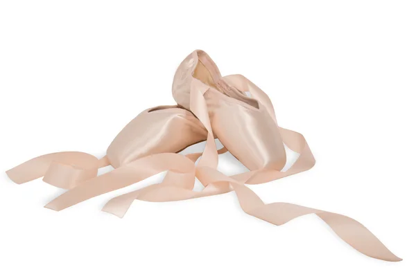 Sapatos de balé em um fundo branco — Fotografia de Stock