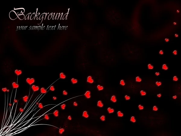 Valentinstag-Karte mit roten Herzen — Stockfoto