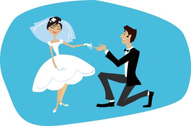 Bride and bridegroom clipart