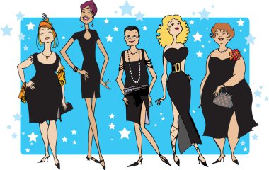 Black dress party clipart