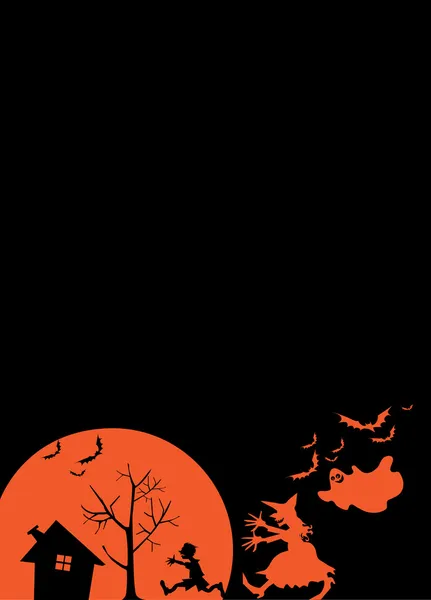 Promenade sur la nuit d'Halloween — Image vectorielle