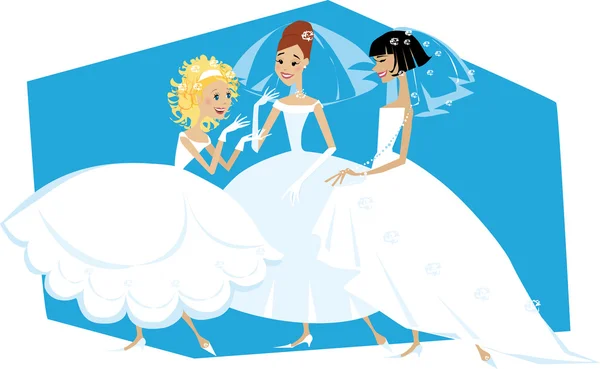 Drie bruiden — Stockvector