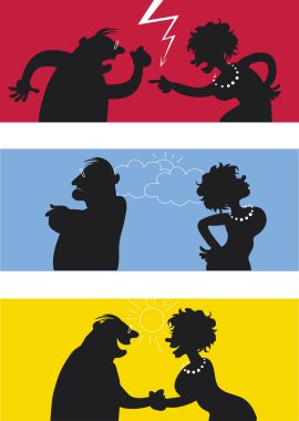 Fighting couple clipart