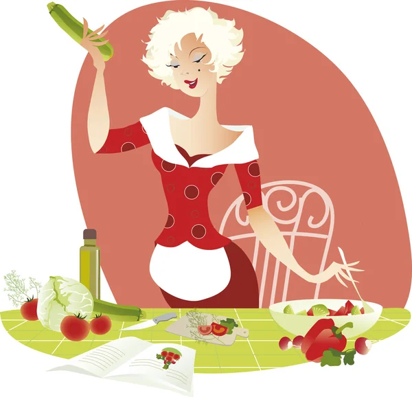 Faire de la salade — Image vectorielle