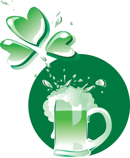 Birra verde Patrick — Vettoriale Stock
